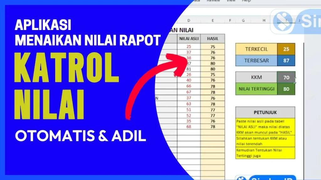 Rumus aplikasi kenaikan katrol nilai rapot